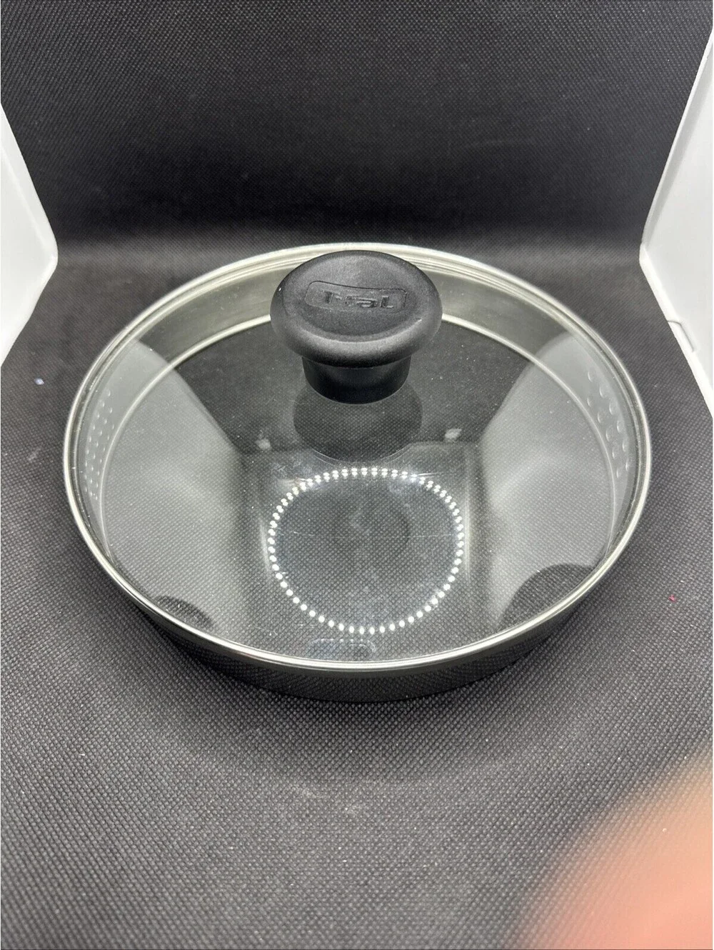 T-Fal Replacement Lid Vented Strainer Glass 8 Inch Outer Diameter, 7 3/4 Inner
